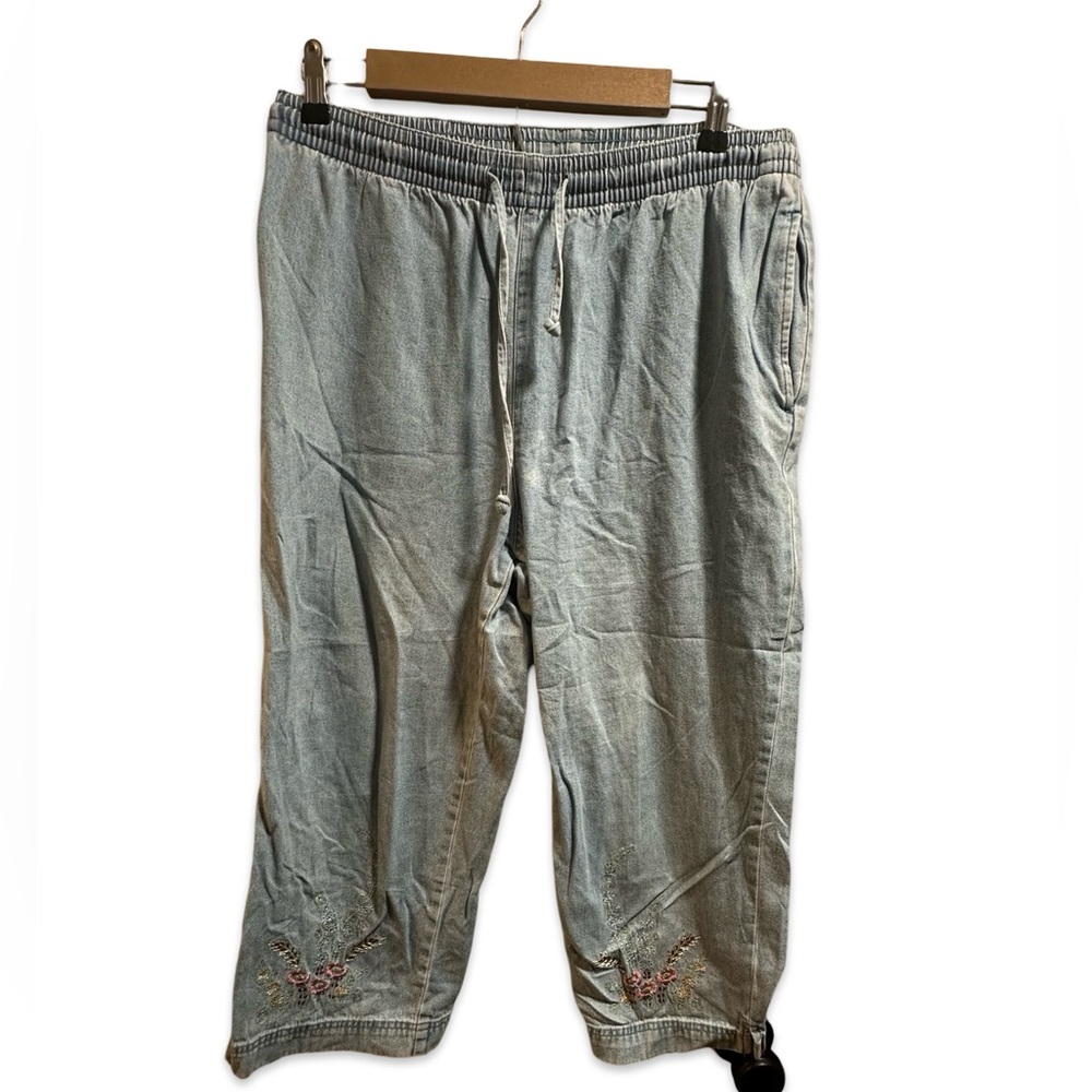 Basic Editions Vintage Casual Drawstring Floral E… - image 1